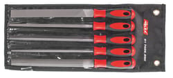 File set with 2-component handle, 5 pieces in a tool roll 250 mm