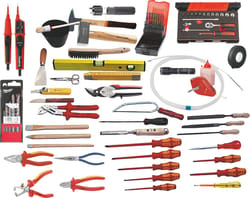 Electrician's tool kit, 82 pieces without case