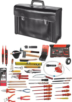 Electrician’s tool kit, 82 pieces with tool case