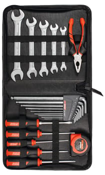 Tool set, 21 pieces in zip fastener case 21