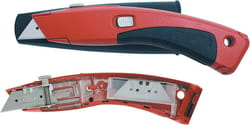General-purpose trimming knife with retractable blade and case