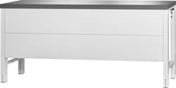 Vario Basic workbench with rear panel, height 950 mm, Eluplan worktop, dark 2000 mm
