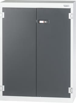 Shelving cabinet with plain sheet metal swing doors 1000 mm