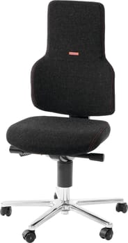 ESD swivel chair, fabric upholstery, with castors, low ESD