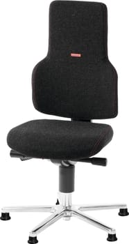 ESD swivel chair, fabric upholstery, with glides, low ESD