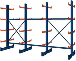 Cantilever arm rack, double-sided 3750 mm