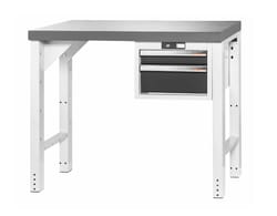 Vario workbench with drawer casing 16G, height 850 mm, Eluplan worktop, dark 1500/3 mm